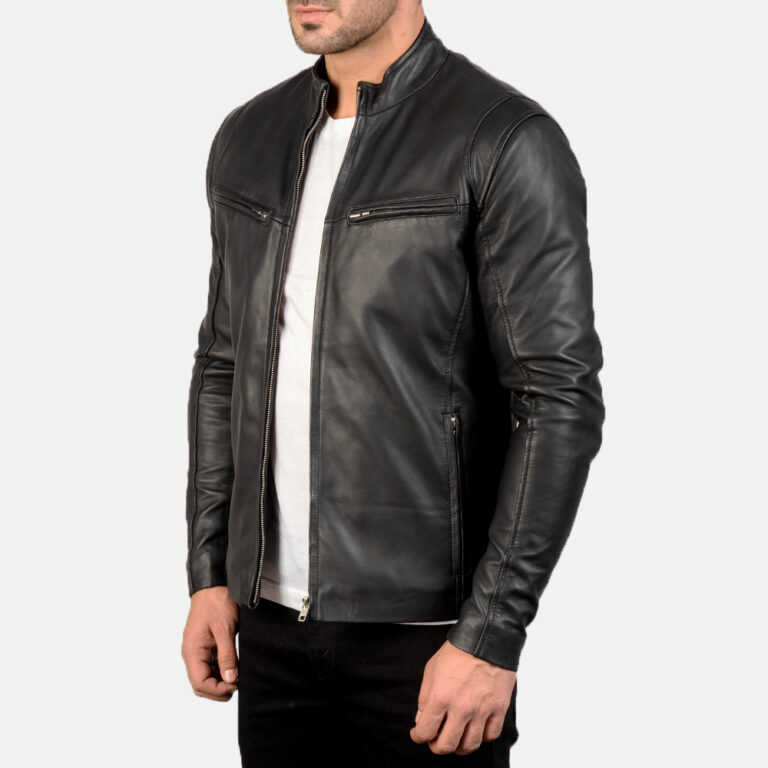 Black fashion leather jacket